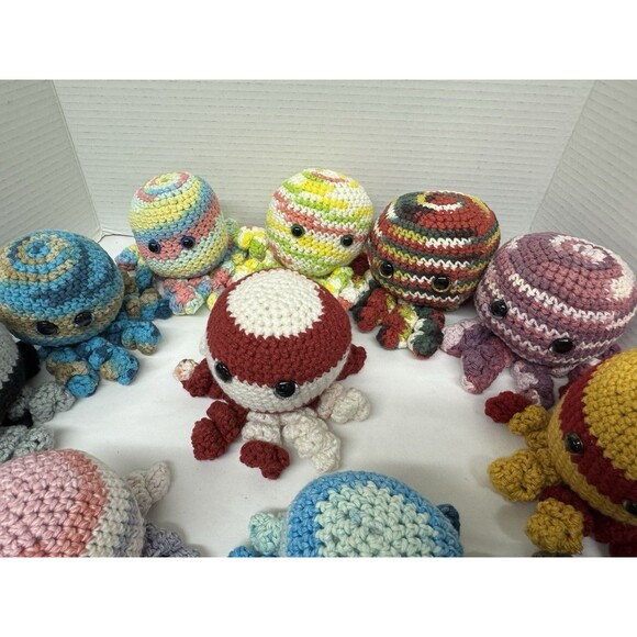Handmade Crochet Octopus Plush-Soft Amigurumi Toy-Gift Sea Nautical Ocean Decor - Picture 3 of 16